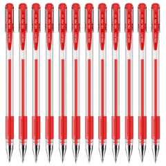 得力6600ES 中性笔	0.5mm子弹头(红)(12支/盒)